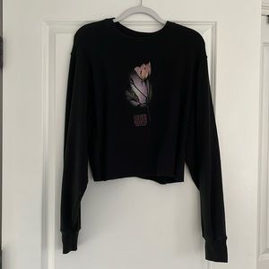 ALLSAINTS Midnight Bloom Cropped Sweatshirt
